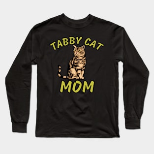 Tabby Cat Mom Artwork Long Sleeve T-Shirt